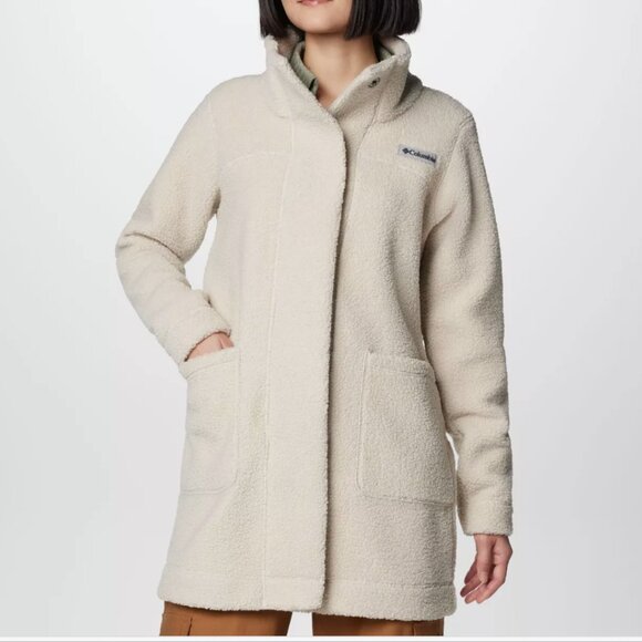 Columbia Panorama Cream Long Jacket Sz XL - Picture 1 of 10